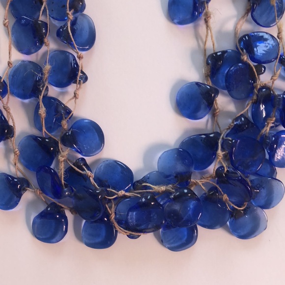 Handmade Blue Glass Necklace - Picture 4 of 6